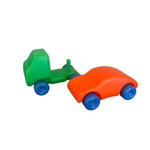 Toddler Car Vintage Chunky Plastic Toddler Toy Green Truck Orange Car Push